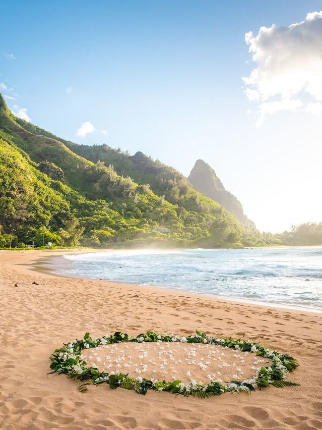 Flower Circle on the beach in Kauai.